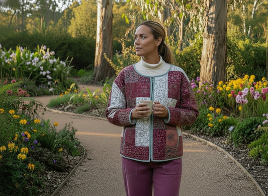 Cotton jacket hand-made quilted